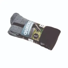 2 Pack Quatro Gumboot Socks - Black / Grey (Size 11-13)