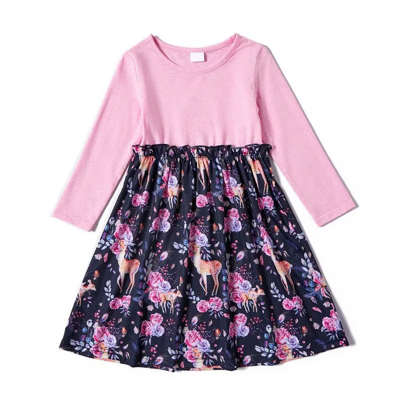 Bear Leader Family Matching Outfits Fashion Girls Patchwork Floral