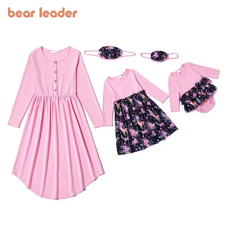 Bear Leader Family Matching Outfits Fashion Girls Patchwork Floral
