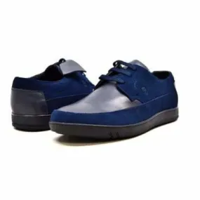 British Walkers Bristol Bally Style Navy Blue Men's Leather and Suede