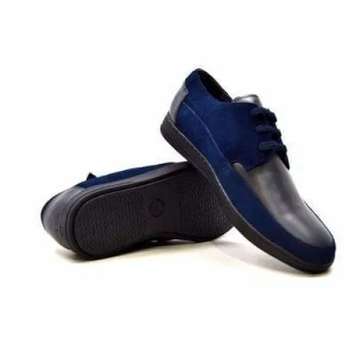 British Walkers Bristol Bally Style Navy Blue Men's Leather and Suede