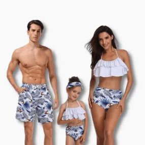 Coconut Tree Print Family Matching Swimsuits