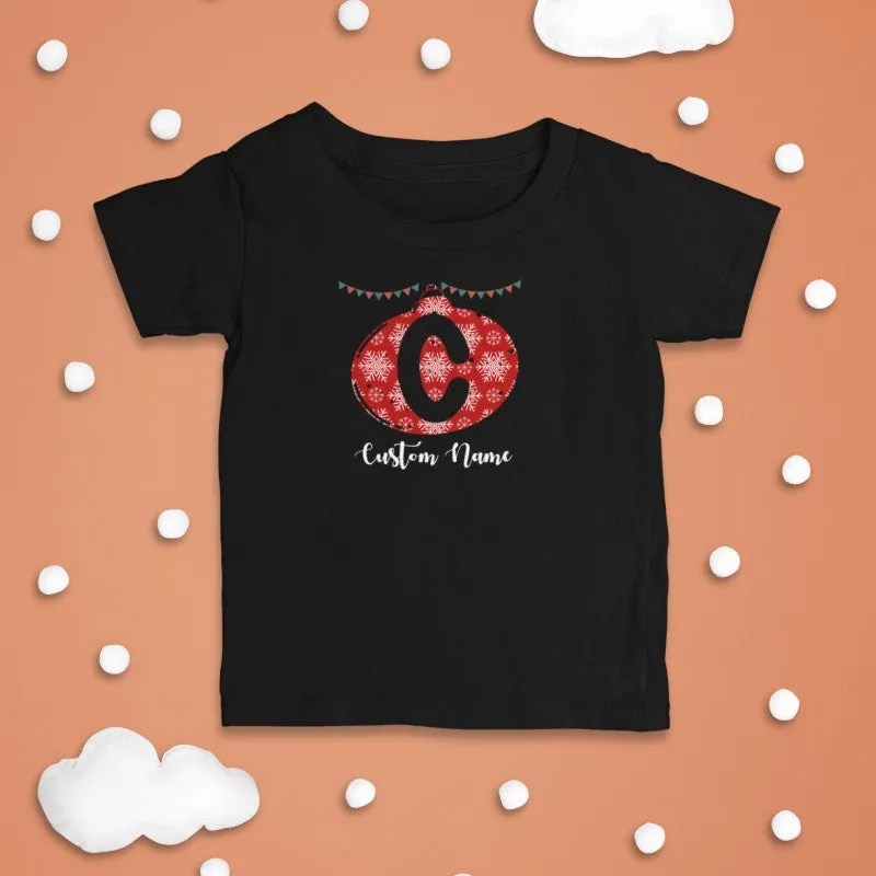 Custom Name T-shirt Baby Onesie Christmas Alphabet-256