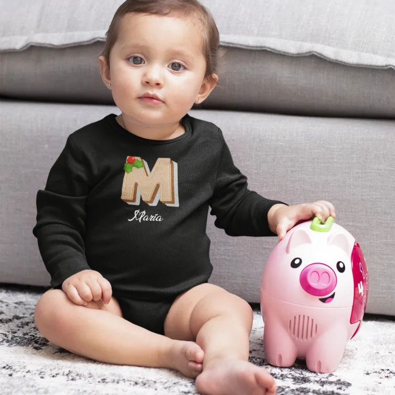 Custom Name T-shirt Baby Onesie Christmas Alphabet-256