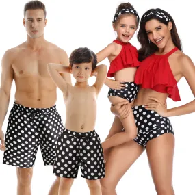 Dad And Son Family Look Mother Daughter Bikini Swimwear Beach Bath