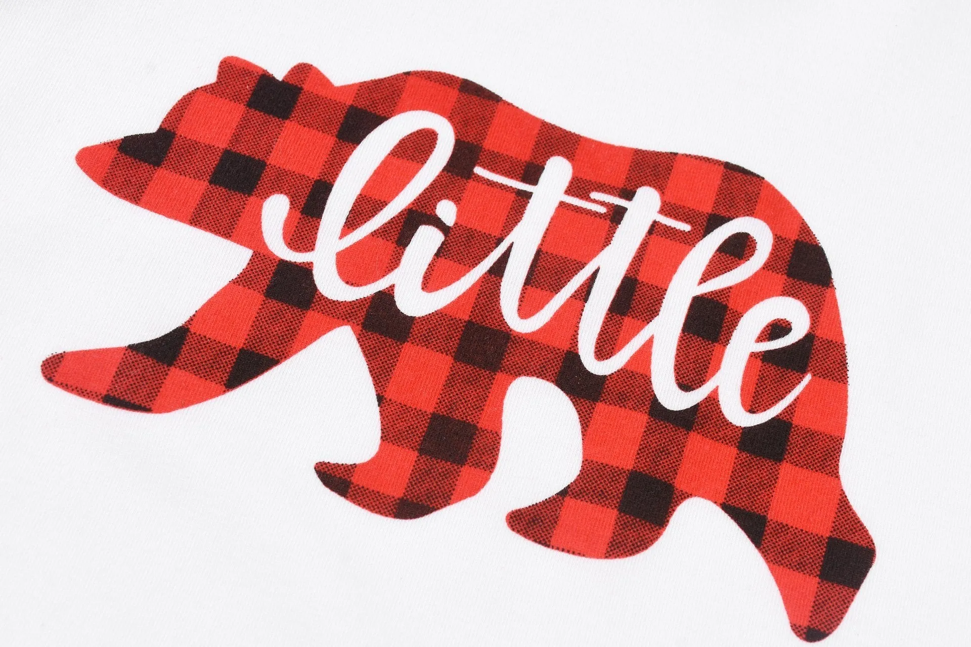 Family Matching  Bear Print Plaid Christmas Pajamas Set