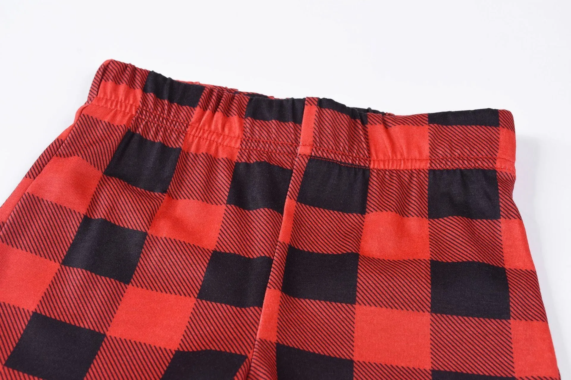 Family Matching  Bear Print Plaid Christmas Pajamas Set