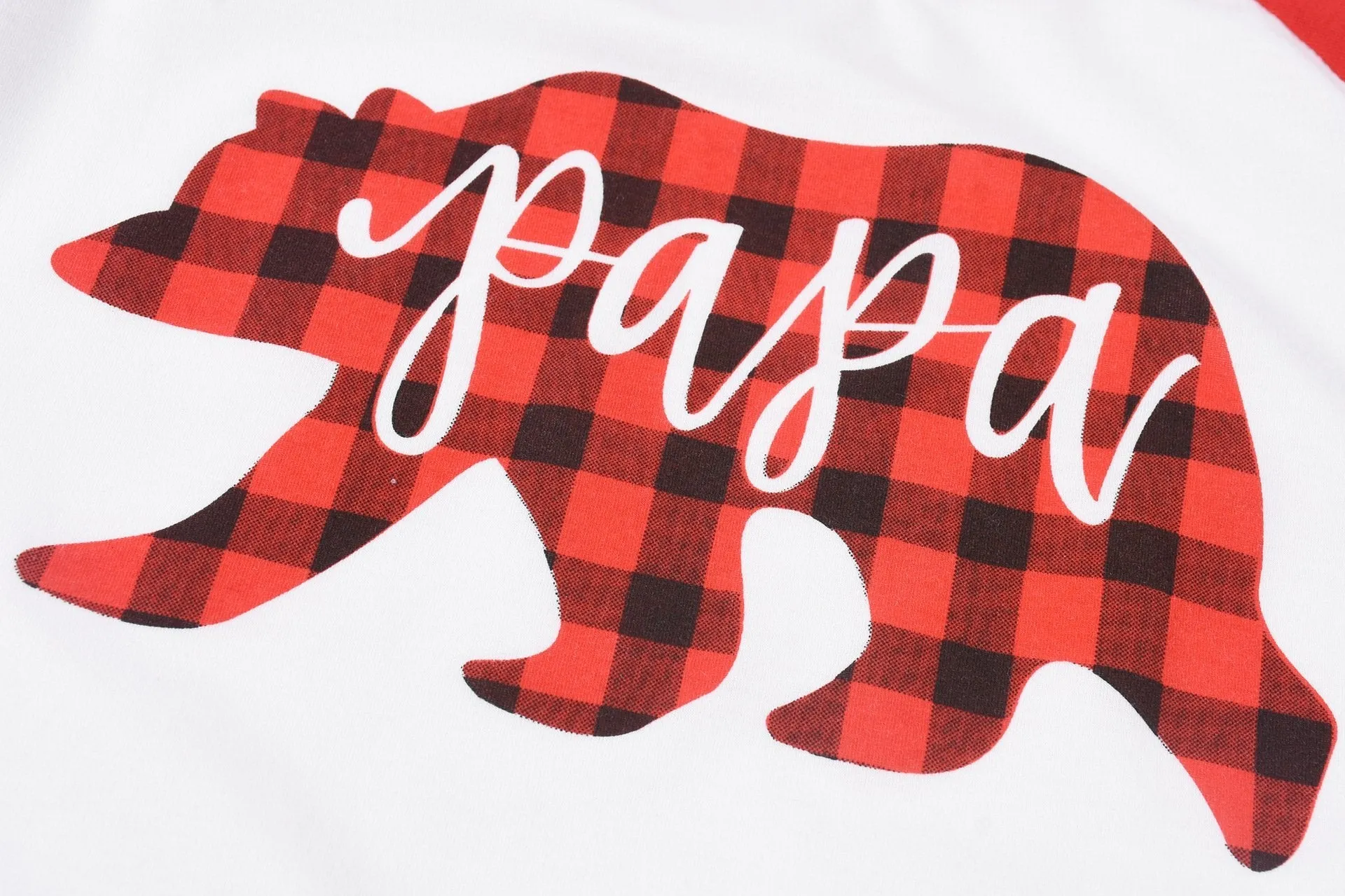 Family Matching  Bear Print Plaid Christmas Pajamas Set
