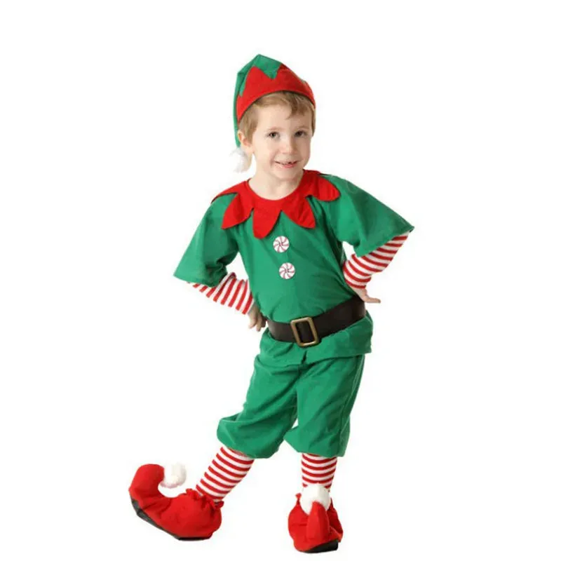 Family Matching Christmas Elf Costume Girls Elf Dress Sets