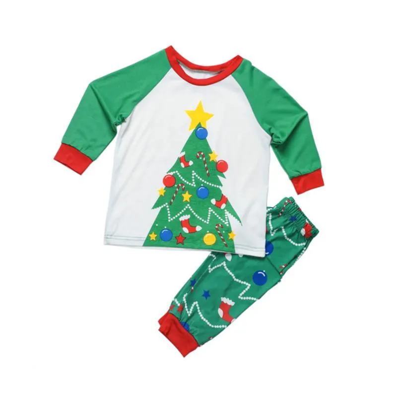 Family Matching Christmas Tree Print Pajamas Sets