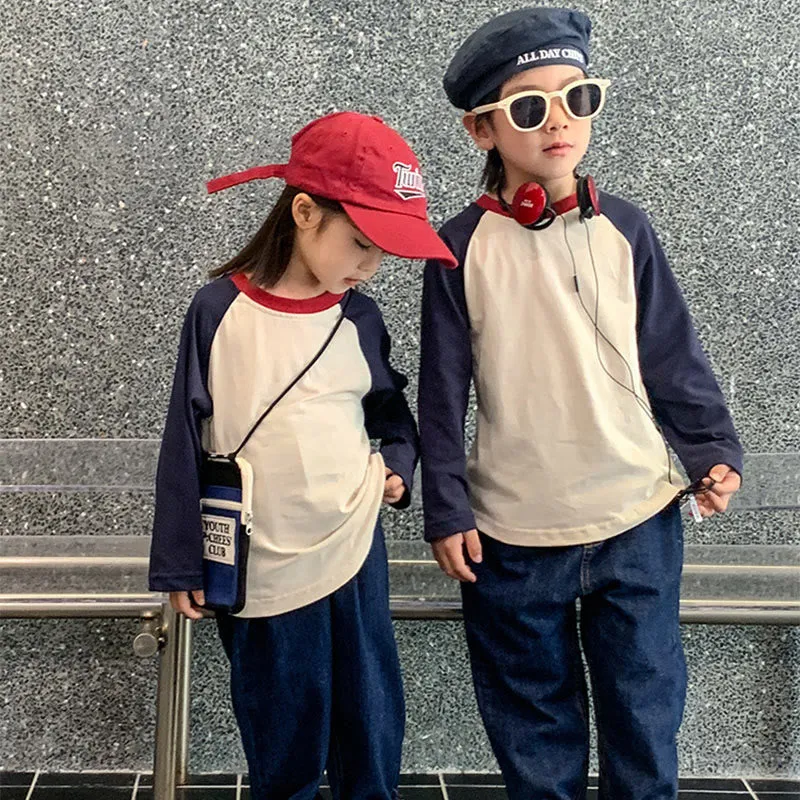 Family Matching Contrast Sleeves Tee