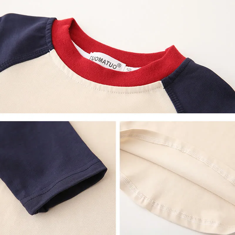 Family Matching Contrast Sleeves Tee