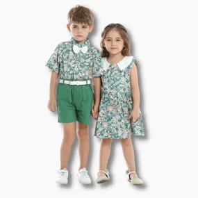Floral Sibling Outfit For Boy and Girl