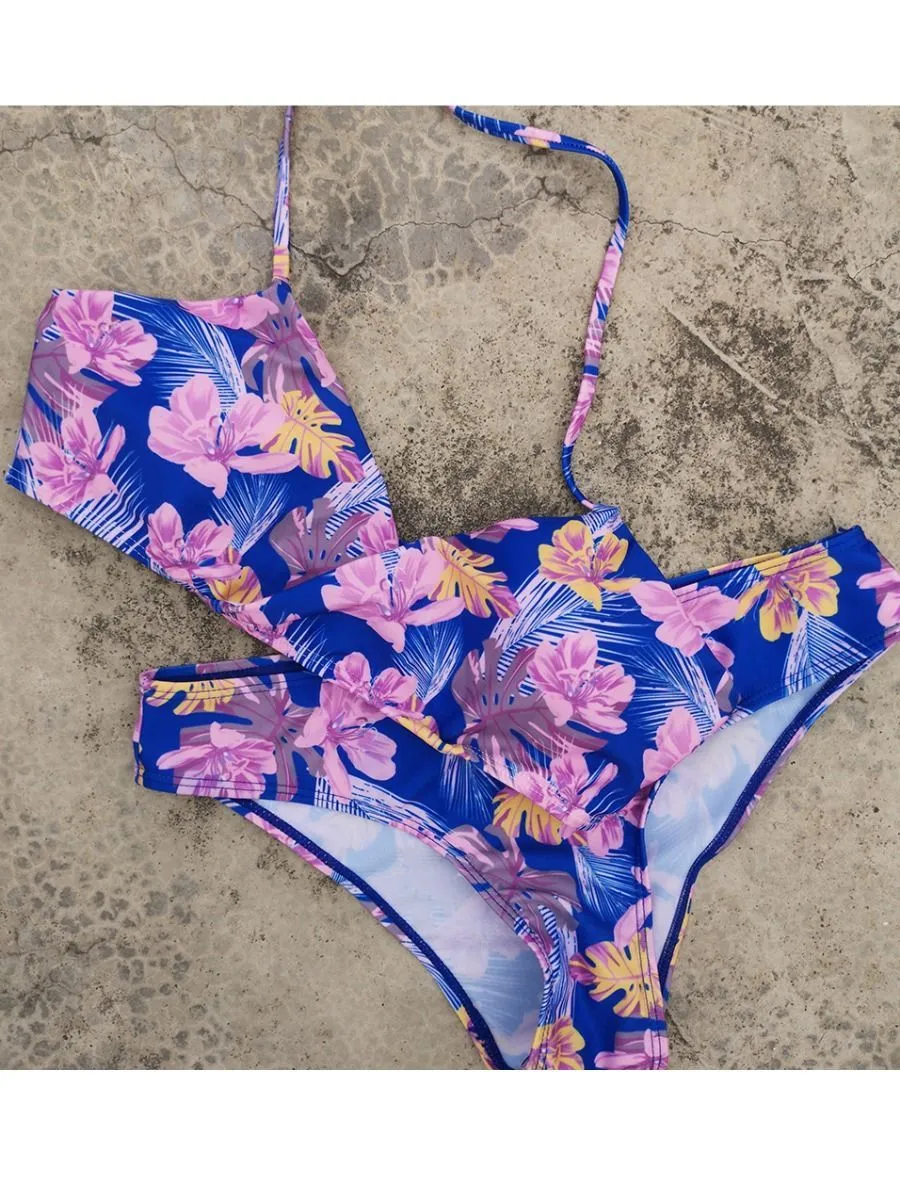 Flower Leaf Pattern Tankini Family Matching Swimwear