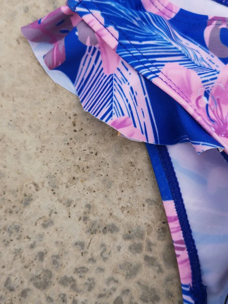 Flower Leaf Pattern Tankini Family Matching Swimwear