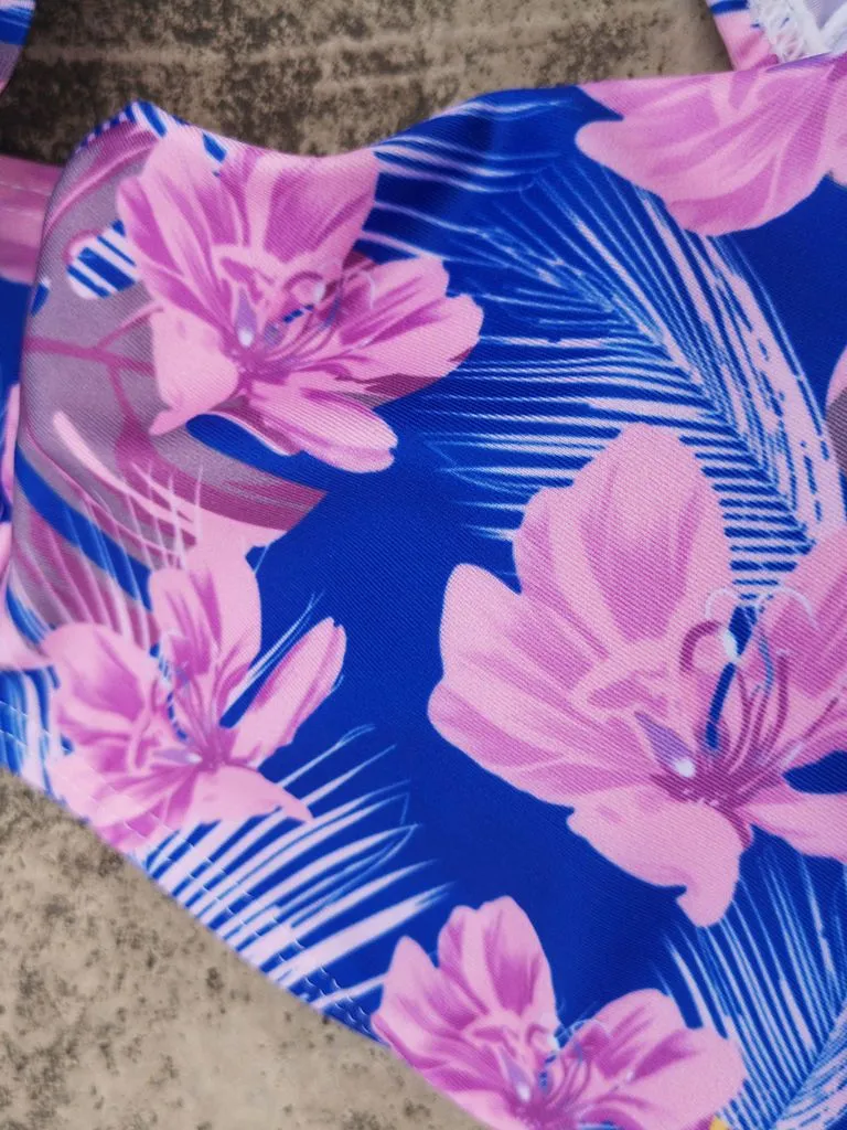 Flower Leaf Pattern Tankini Family Matching Swimwear