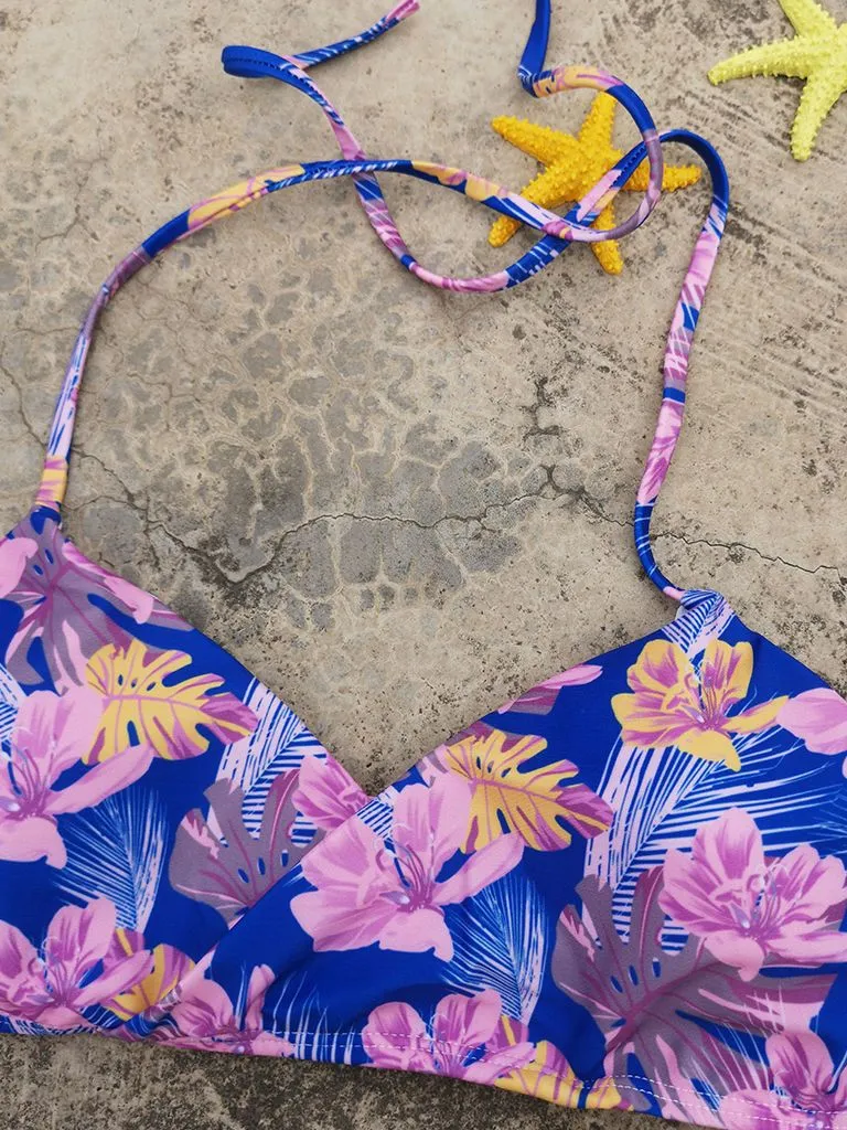 Flower Leaf Pattern Tankini Family Matching Swimwear