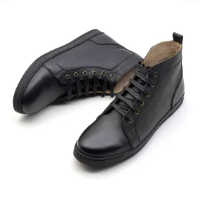 LEATHER  HIGH TOP SNEAKERS