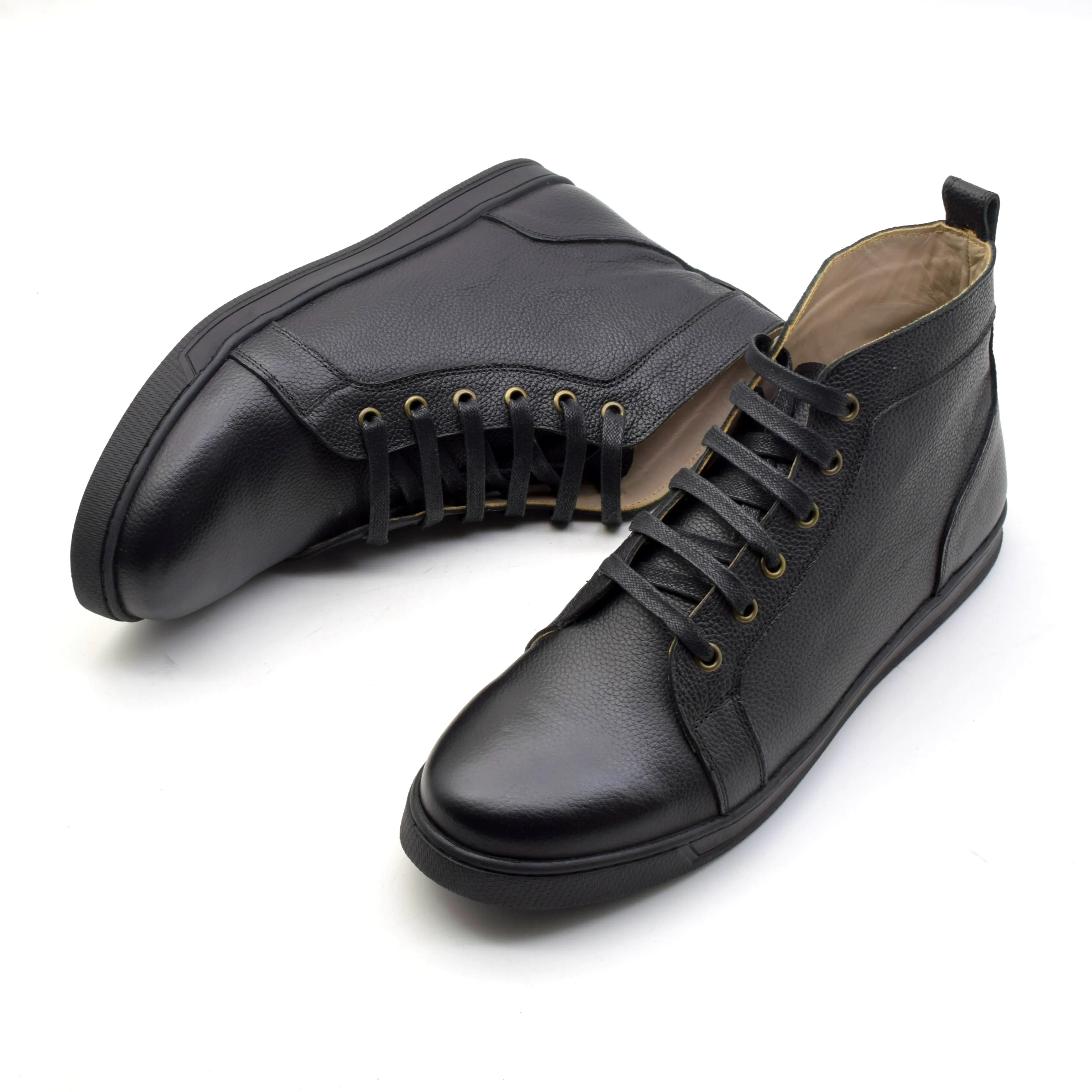 LEATHER  HIGH TOP SNEAKERS