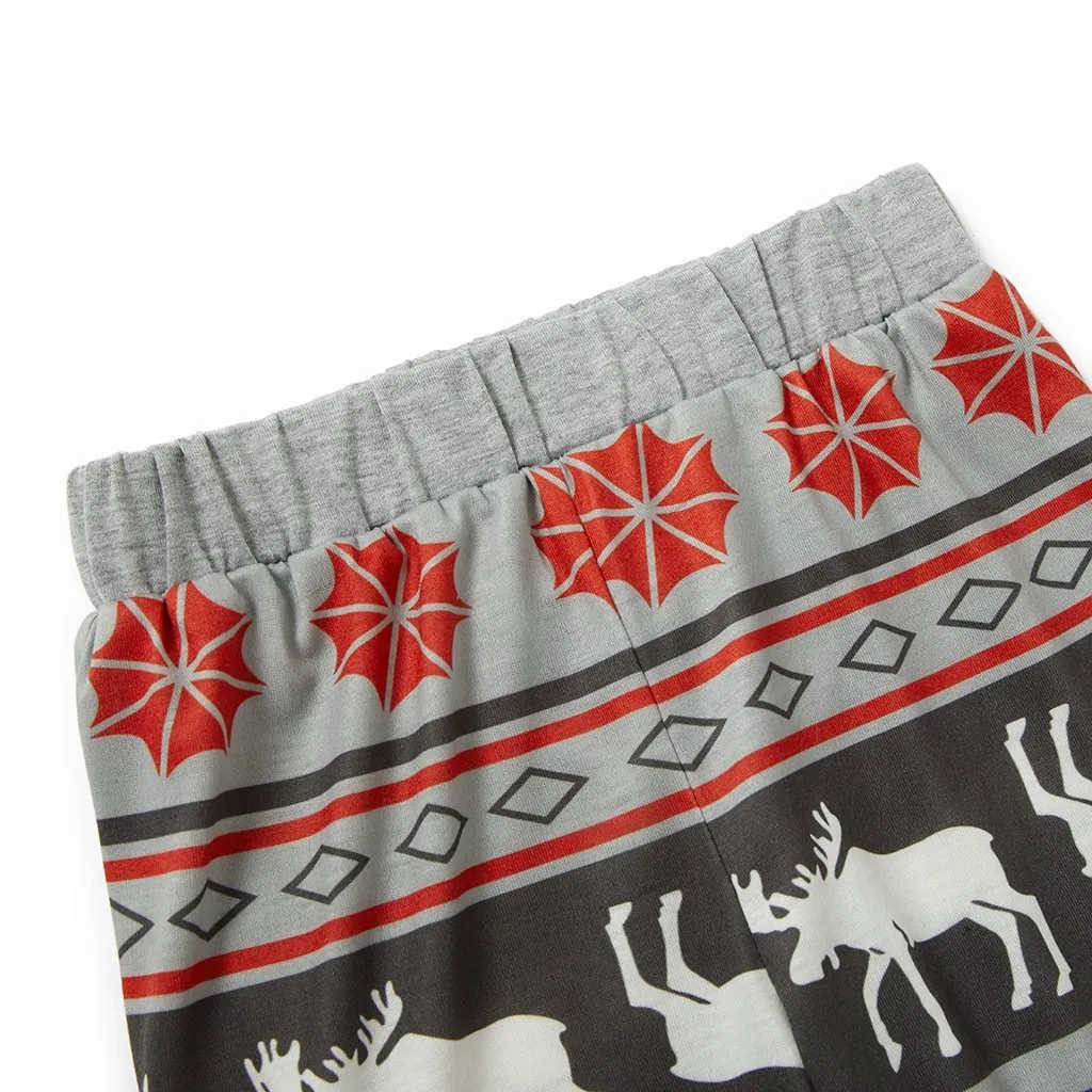 Merry Christmas and Happy New Year Reindeer Print Family Matching Pajamas Set