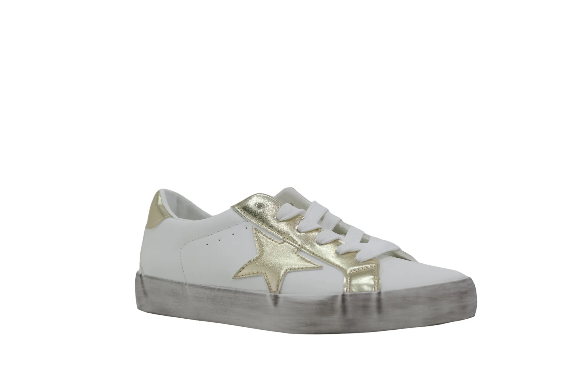 Merry Scoutt lace up sneaker patent gold