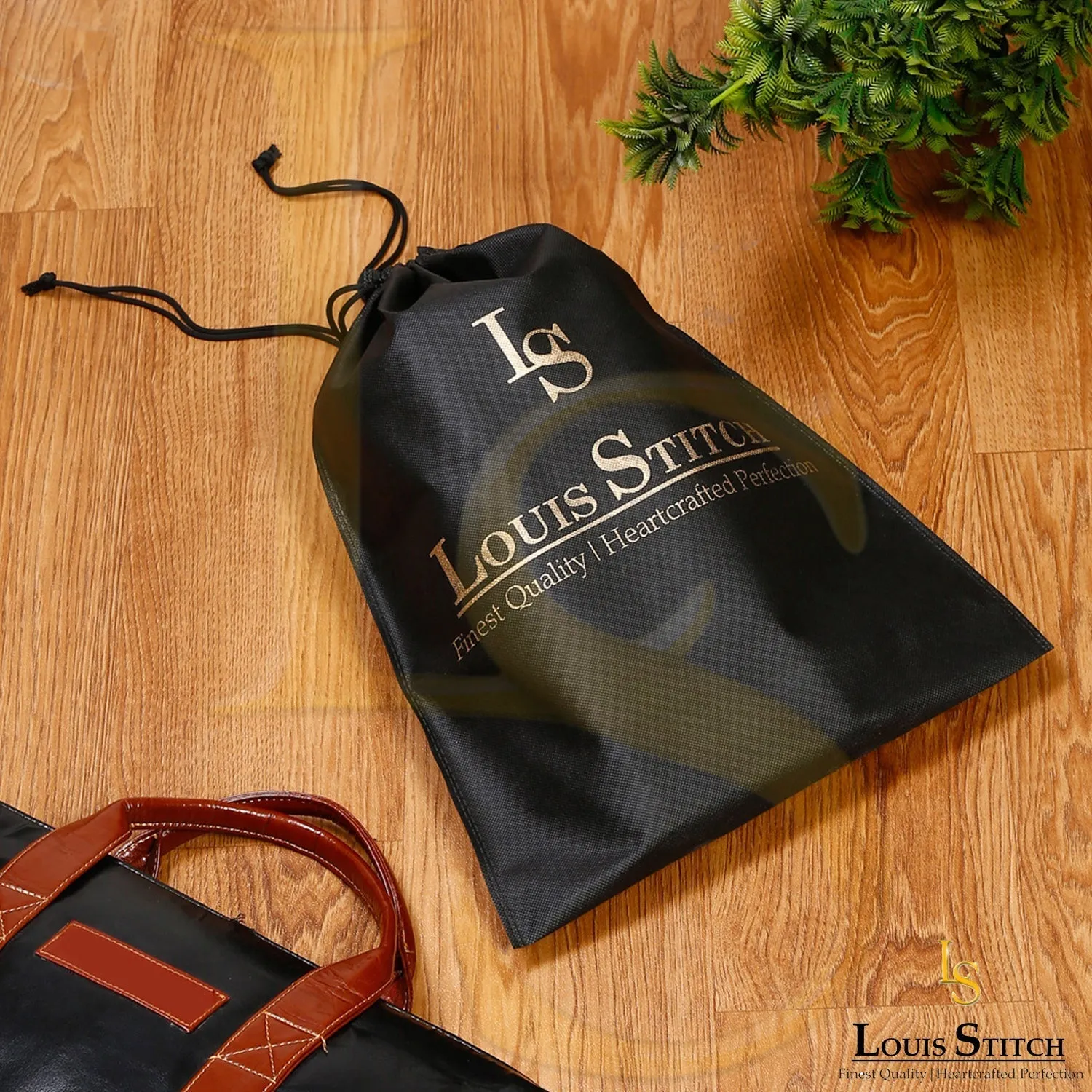 Non Woven Shoe Bag Pack Of  10 Black Plain & Beige See-Thru