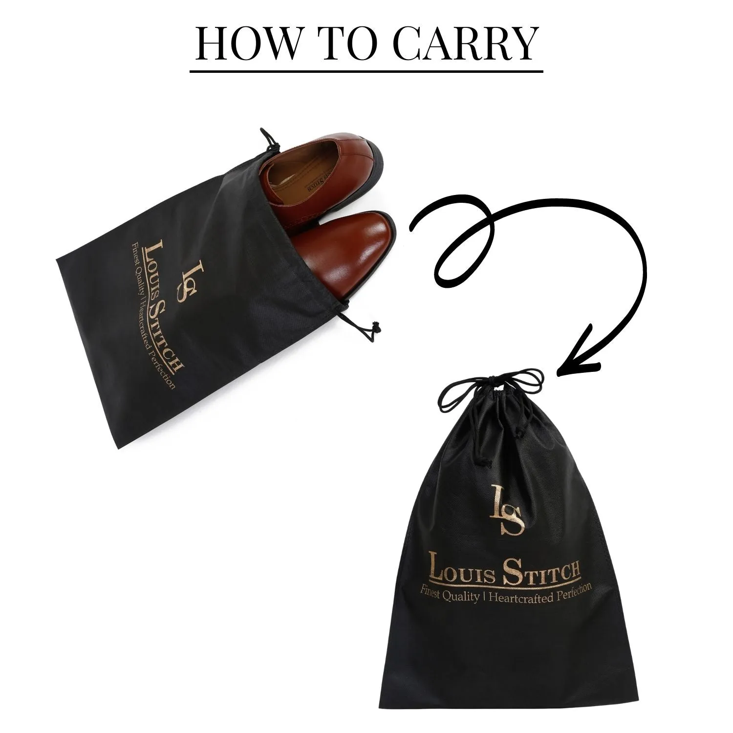 Non Woven Shoe Bag Pack Of  10 Black Plain & Beige See-Thru