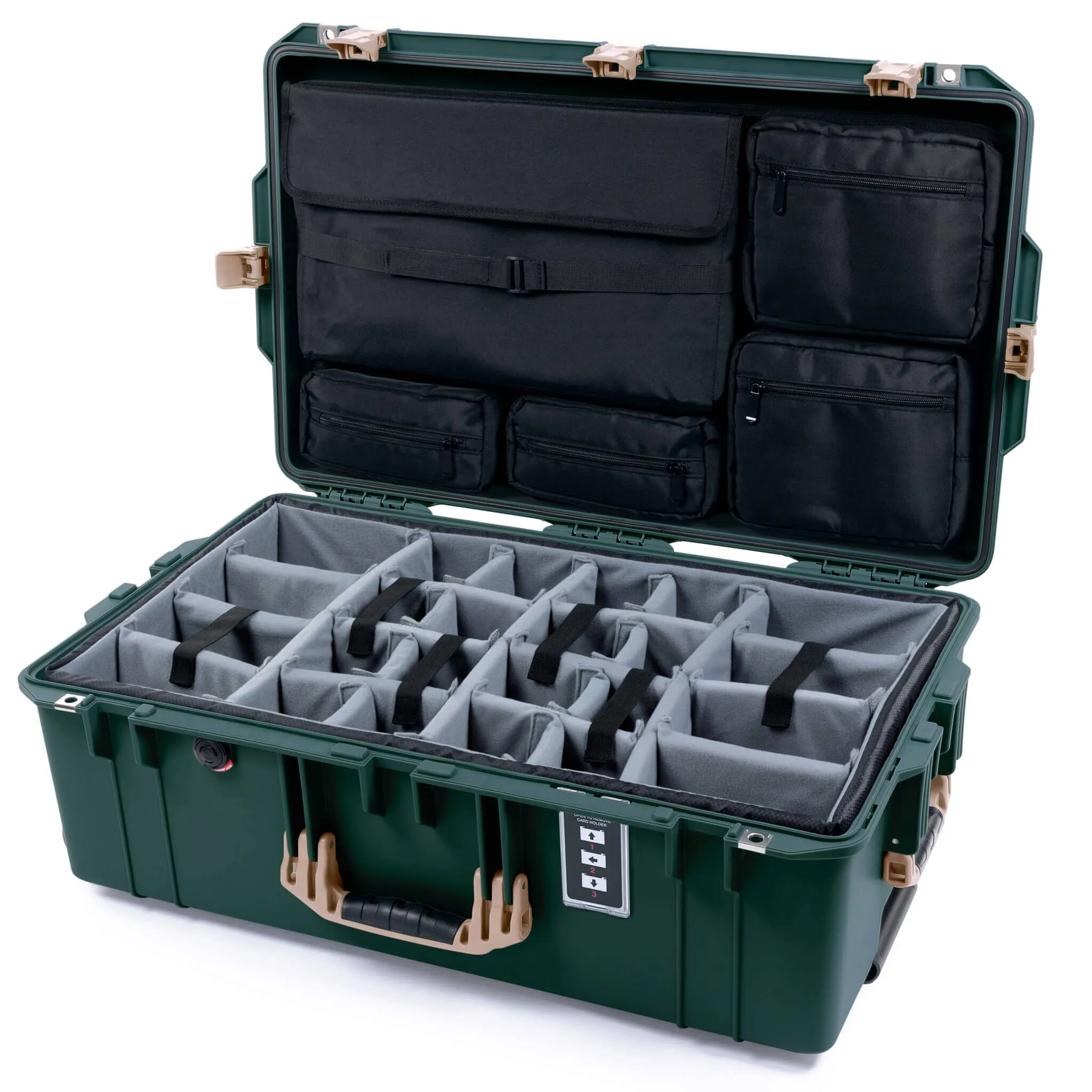 Pelican 1595 Air Case, Trekking Green with Desert Tan Handles & Latches