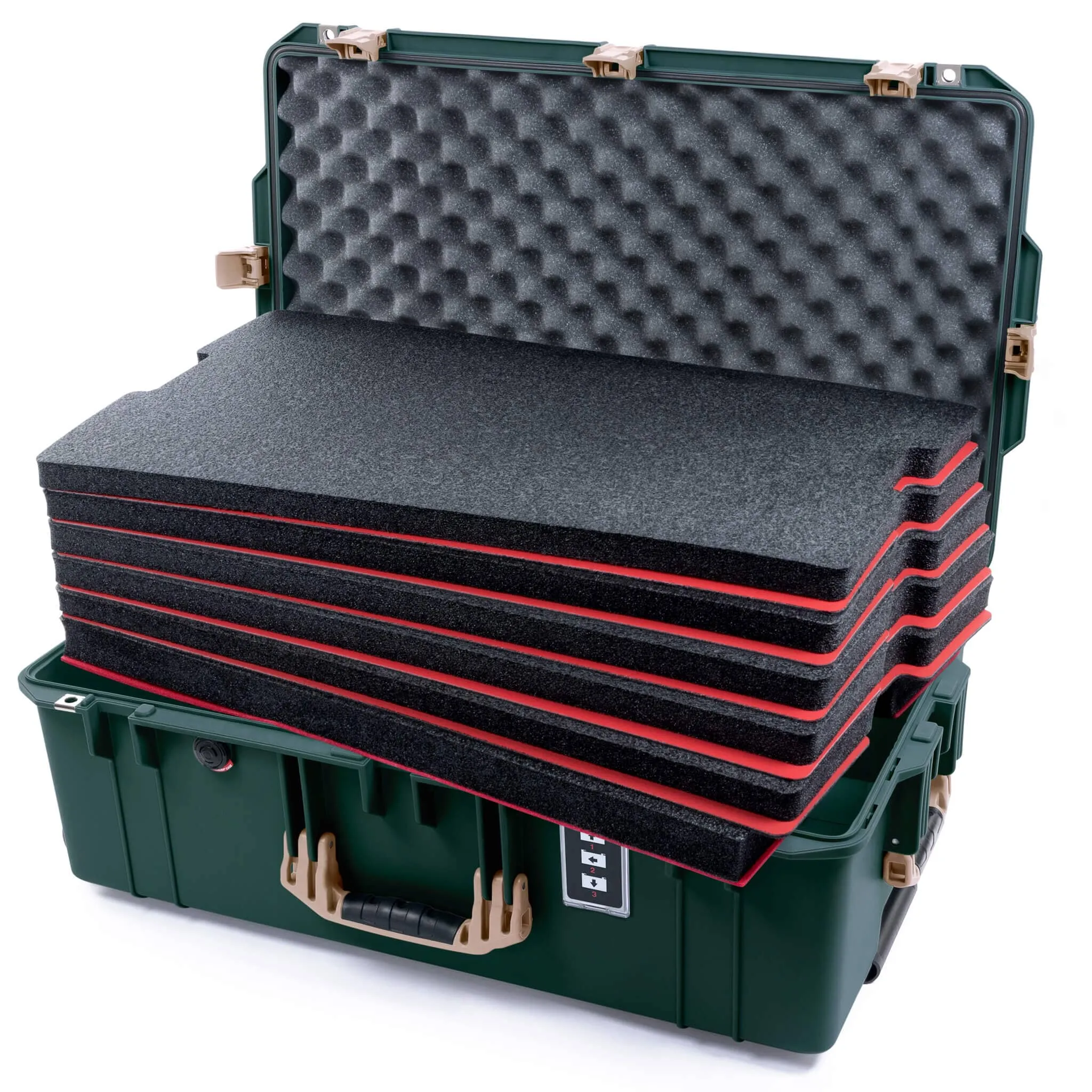 Pelican 1595 Air Case, Trekking Green with Desert Tan Handles & Latches