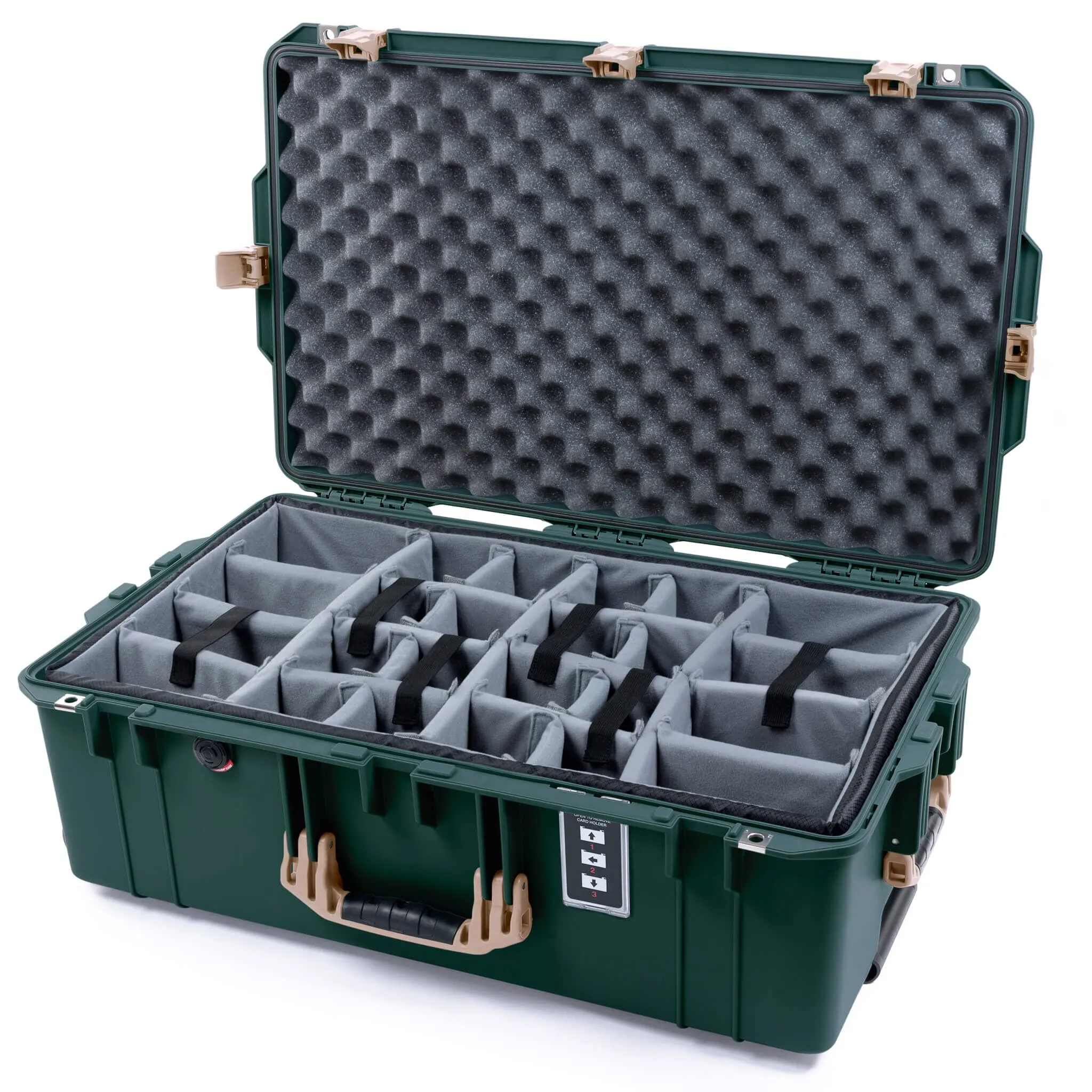 Pelican 1595 Air Case, Trekking Green with Desert Tan Handles & Latches