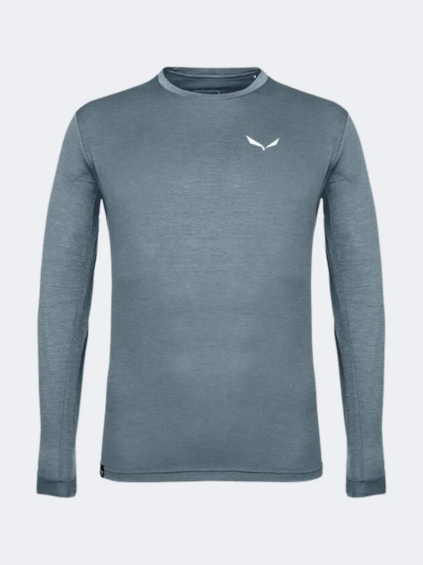 Salewa Puez Melange Dry Men Hiking Long Sleeve Java Blue Melange
